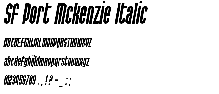SF Port McKenzie Italic font